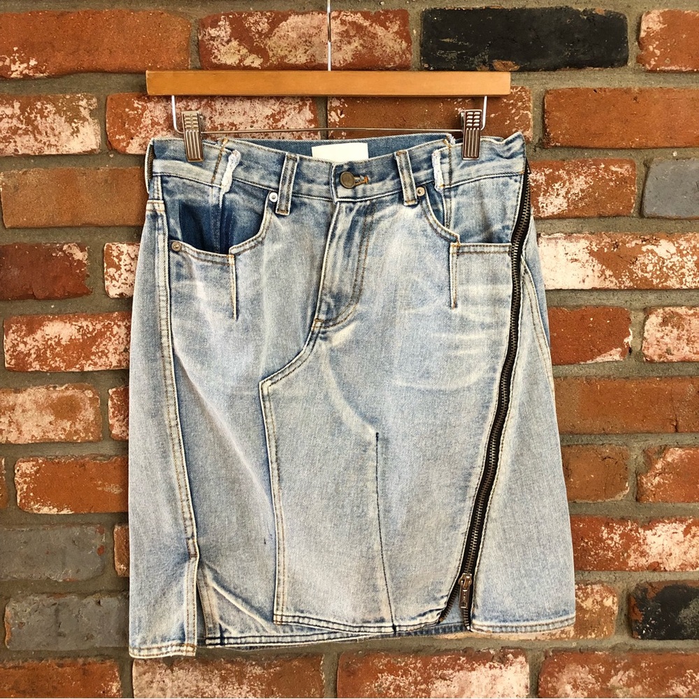 3.1 Phillip Lim Asymmetrical Zip Denim Skirt - Picture 3 of 10
